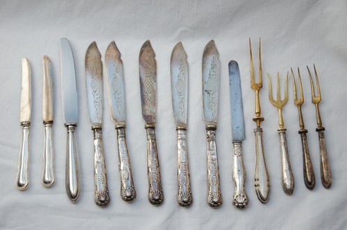 Sammlung antikes silberbesteck - antikes,